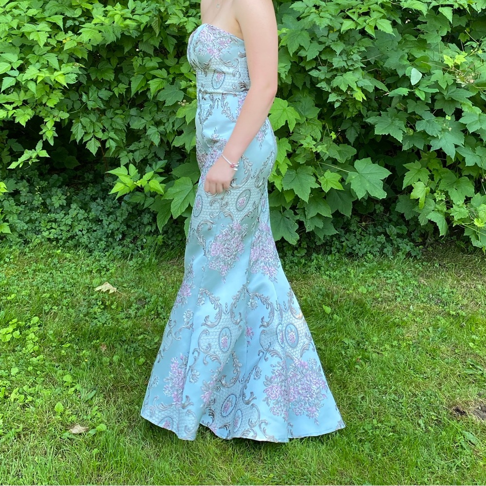 Unique satin prom dress